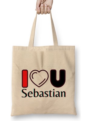 Humuts Sebastian-Name Personalized Custom - Vintage Retro Rainbow Style Design Gift Baby-Gift For Him Bez Çanta Uzun Saplı