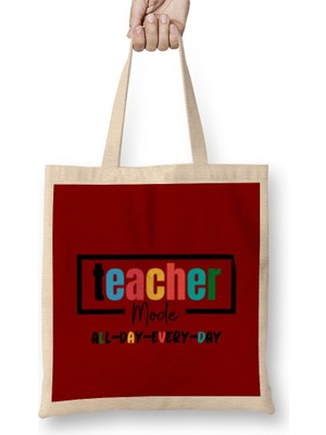Teacher Gift-Learning Inspire-Science Student School-Inspirational  Women Men Bez Çanta Uzun Saplı