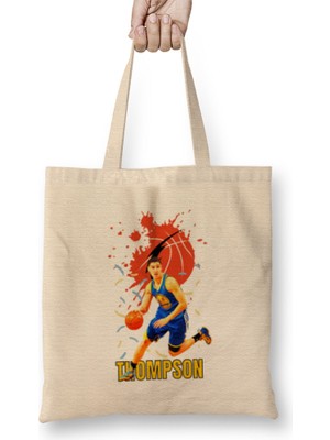 Humuts Klay Thompson Vintage Art -Legend Basketball Gift Vintage Retro Style Bez Çanta Uzun Saplı