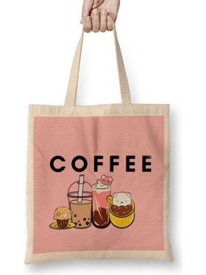 Humuts Funny Coffee Drinks Art Lover Gift Quote Vintage Retro Bez Çanta Uzun Saplı
