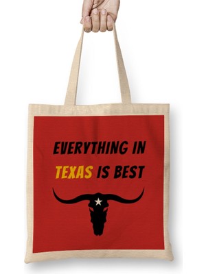 Humuts Texas Vintage Retro Rainbow Style Bez Çanta Uzun Saplı