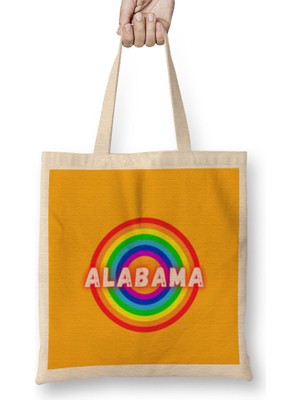 Alabama Vintage Retro Style Art Bez Çanta Uzun Saplı
