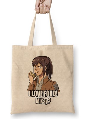 Humuts Attack On Titan Sasha I Love Food M'kay Bez Çanta Uzun Saplı