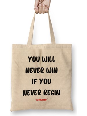 Humuts Motivational Guotes Sayings Words Gifts - Entrepreneurs Inspiration Success Work Typography Gifts Bez Çanta Uzun Saplı