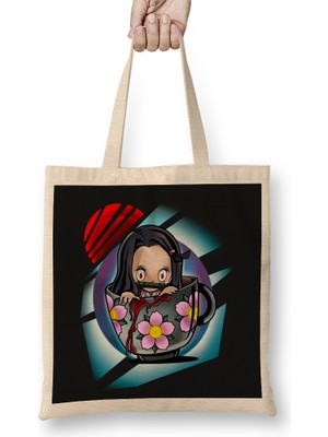 Humuts Demon Slaye Demon Tea Bez Çanta Uzun Saplı