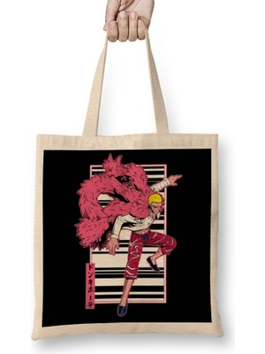 Humuts Doflamingo Line Background Bez Çanta Uzun Saplı