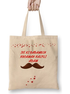 Babalar Günü Babaya Hediye 0020 Bez Çanta Uzun Saplı