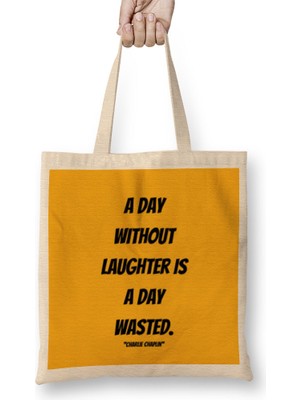 Charlie Chaplin Quotes Ar T Gift Vintage Retro Style Bez Çanta Uzun Saplı