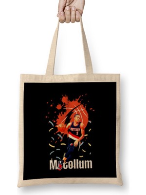 Humuts Cj Mccollum Vintage Art - Legend Basketball Gift Vintage Retro Style Bez Çanta Uzun Saplı