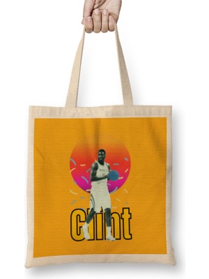 Humuts Clint Capela Vintage Art - Legend Basketball Gift Bez Çanta Uzun Saplı
