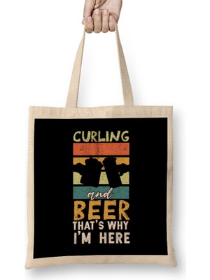 Curling Beer Coach Team Crew Curling Stones Broom Sweeping Bez Çanta Uzun Saplı