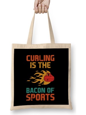 Humuts Curling Bacon Of Sports Curling Player Team Coach Stones Bez Çanta Uzun Saplı