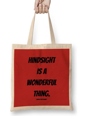 David Beckham Quotes Gift- Vintage Retro Rainbow Style Bez Çanta Uzun Saplı