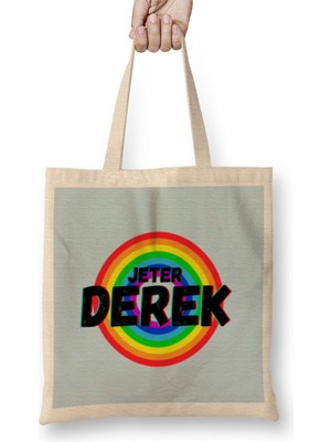 Derek Jeter Carton Art - Baseball Gifts Vintage Retro For Boys And Dad Bez Çanta Uzun Saplı