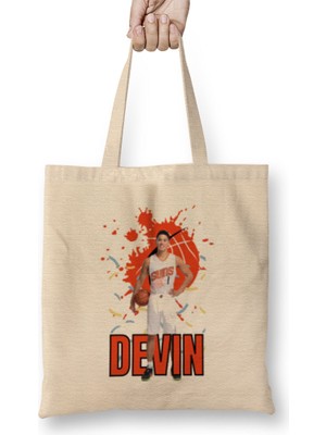 Humuts Devin Booker Vintage Aart -Legend Basketball Gift Vintage Retro Style Bez Çanta Uzun Saplı