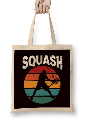 Vintage Squash Player Retro Racket Ball Sports Indoor Tennis Bez Çanta Uzun Saplı