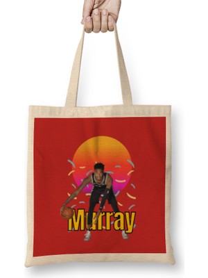Humuts Dejounte Murray Vintage Art - Legend Basketball Gift Bez Çanta Uzun Saplı
