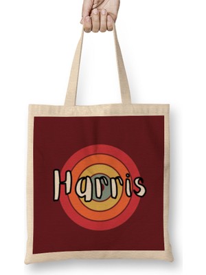 Democrat Kamala Harris 2024 - Vintage Retro Rainbow Style Bez Çanta Uzun Saplı