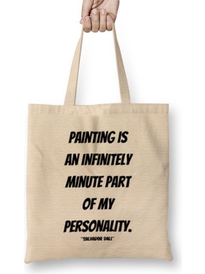 Salvador Dali Quotes Gift- Vintage Retro Rainbow Style Bez Çanta Uzun Saplı