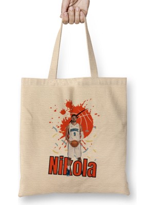 Vucevic Nikola Vucevic Vintage Art - Legend Basketball Gift Bez Çanta Uzun Saplı