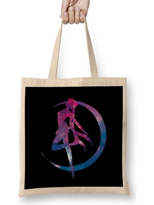 Sailor Moon Pattern Pink Version Bez Çanta Uzun Saplı