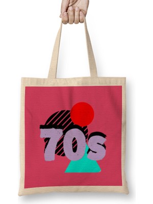 70S Style    Horror Movies - Vintage Retro Style Art- Tv Kid Movies Bez Çanta Uzun Saplı