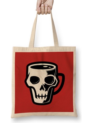 Funny Coffee Drinks Art Lover Gift Quote Bez Çanta Uzun Saplı