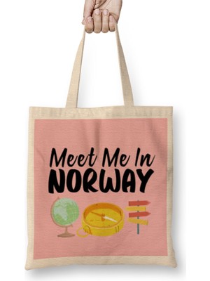 Humuts Funny Travel Norway Gift Design Lover-Trippin Wanderlust Journey Adventurer Vacation Bez Çanta Uzun Saplı