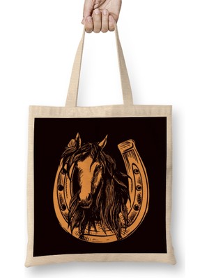 Humuts Horse Head Horseshoe Equestrian Sport Horses Riding Saddle Bez Çanta Uzun Saplı