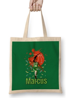 Humuts Marcus Smart Vintage Art - Legend Basketball Gift Bez Çanta Uzun Saplı