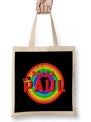 Paul Pogba - Vintage Retro Rainbow Style Bez Çanta Uzun Saplı