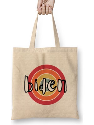 Humuts Democrat Joe Biden 2024 Election - Vintage Retro Rainbow Style Bez Çanta Uzun Saplı