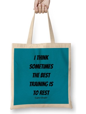 Humuts Cristiano Ronaldo Quotes Art Gift Vintage Retro Style Bez Çanta Uzun Saplı