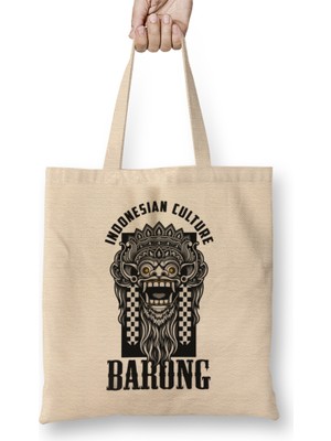 Bali Barong Indonesian Heritage Denpasar Kuta Beach Bez Çanta Uzun Saplı