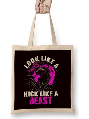 Humuts Beauty Kickboxing Beast Kickboxer Girl Fighter Martial Arts Bez Çanta Uzun Saplı