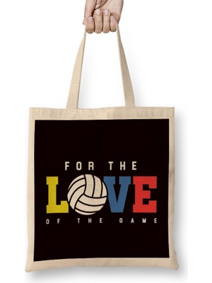 Humuts For Love Of Game Volleyball Player Coach Team Setter Bez Çanta Uzun Saplı