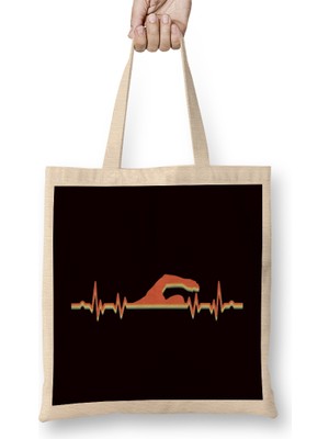 Humuts Heartbeat Swimmer Swim Swimming Pool Indoor Coach Athlete Bez Çanta Uzun Saplı