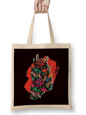 Humuts Japanese Warrior Mask Mempo Ninja Samurai Shinobi Katana Bez Çanta Uzun Saplı