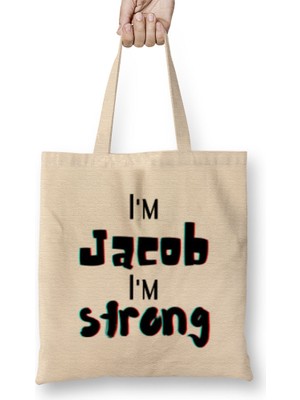 Humuts Jackson Name Personalized Custom Vintage Retro Rainbow Design Gift Baby-Gift For Him Bez Çanta Uzun Saplı