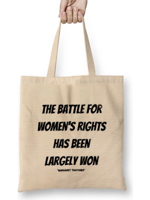 Humuts Margaret Thatcher Quotes Gift - Vintage Retro Rainbow Style Bez Çanta Uzun Saplı