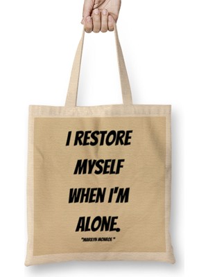 Humuts Marilyn Monroe Quotes Art Gift - Vintage Retro Style Bez Çanta Uzun Saplı