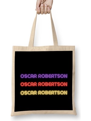 Humuts Oscar Robertson- Basketball Gifts Vintage Retro Rainbow Quotes For Boys And Dad Bez Çanta Uzun Saplı