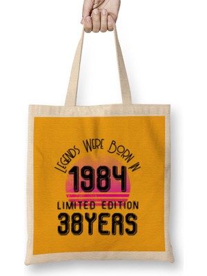 1984 Birthday Gift - Made, Born In 1984 Gift - 38TH Year Old Birthday Gift Vintage  Style Bez Çanta Uzun Saplı