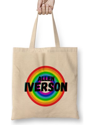 Humuts Allen Iverson - Basketball Gifts Vintage Retro Rainbow Quotes For Boys And Dad Bez Çanta Uzun Saplı