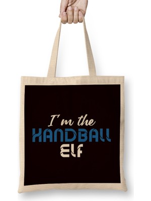 Humuts Handball Elf Handballer Ball Sports Team Coach Trainer Game Bez Çanta Uzun Saplı