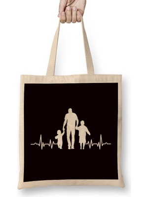 Humuts Heartbeat Father Children Son Daughter Papa Dad Daddy Poppa Bez Çanta Uzun Saplı