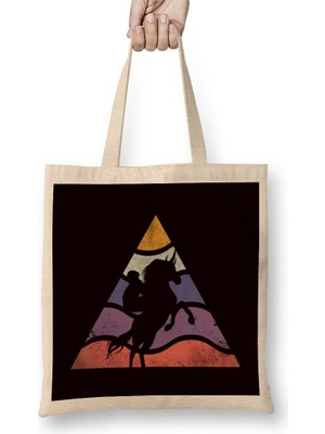 Humuts Equestrian Sport Retro Horse Riding Vintage Cowboy Dressage Bez Çanta Uzun Saplı