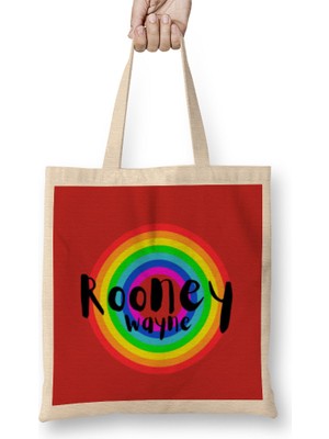 Humuts Wayne Rooney - Vintage Retro Rainbow Style Bez Çanta Uzun Saplı