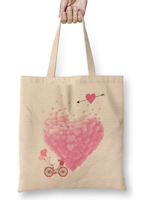 Sevgililer Günü Sevgiliye Hediye 07 Bez Çanta Uzun Saplı