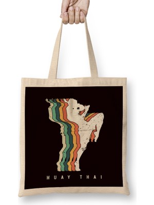 Humuts Vintage Muay Thai Fighter Thailand Boxing Mma Martial Arts Bez Çanta Uzun Saplı